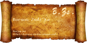 Borsos Zsóka névjegykártya